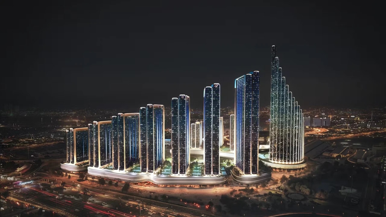 Binghatti Maybach 6 Pool and Park View Homes in Meydan – view