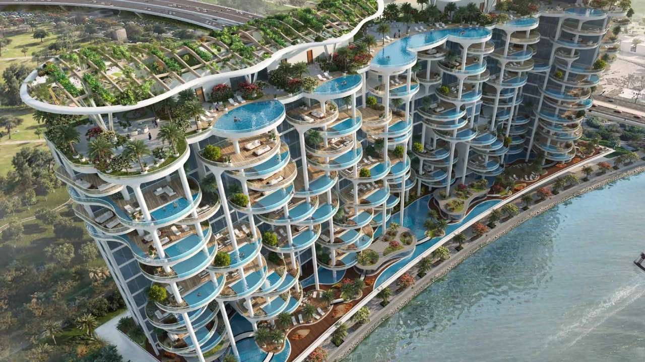 Cavalli Couture by Damac: Signature Tower in Dubai Canal – view